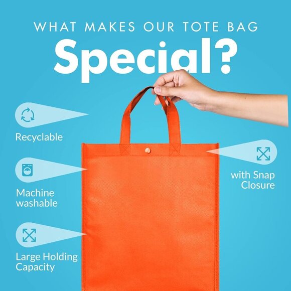Reusable Grocery Bags, Durable Tote Bags, Shopping Bags for Groceries, Utility T - Picture 4 of 6